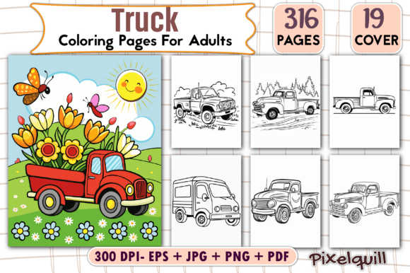Download Cute Truck Coloring Pages for Adults - Truck coloring pages for adults Collection