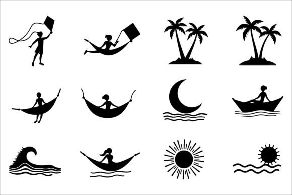 Download Summer Outdoor Activity Silhouettes - Silhouette Collection