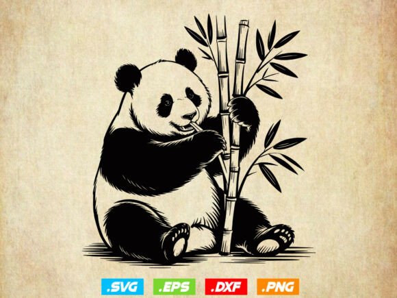 Download Panda Svg, Panda Silhouette, Cute Panda - Silhouette Collection