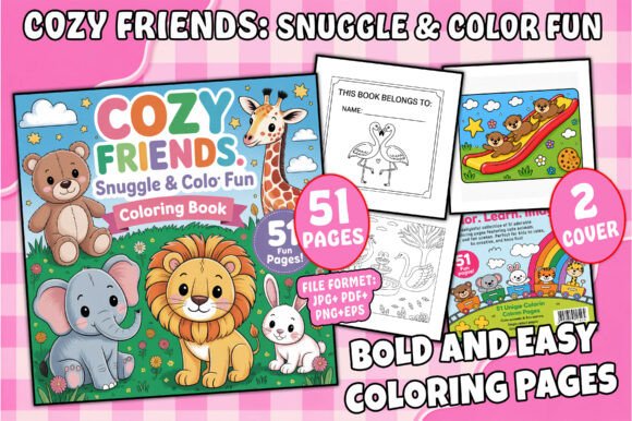 Download Cozy Animal Friends Coloring Pages - Premium Bundle